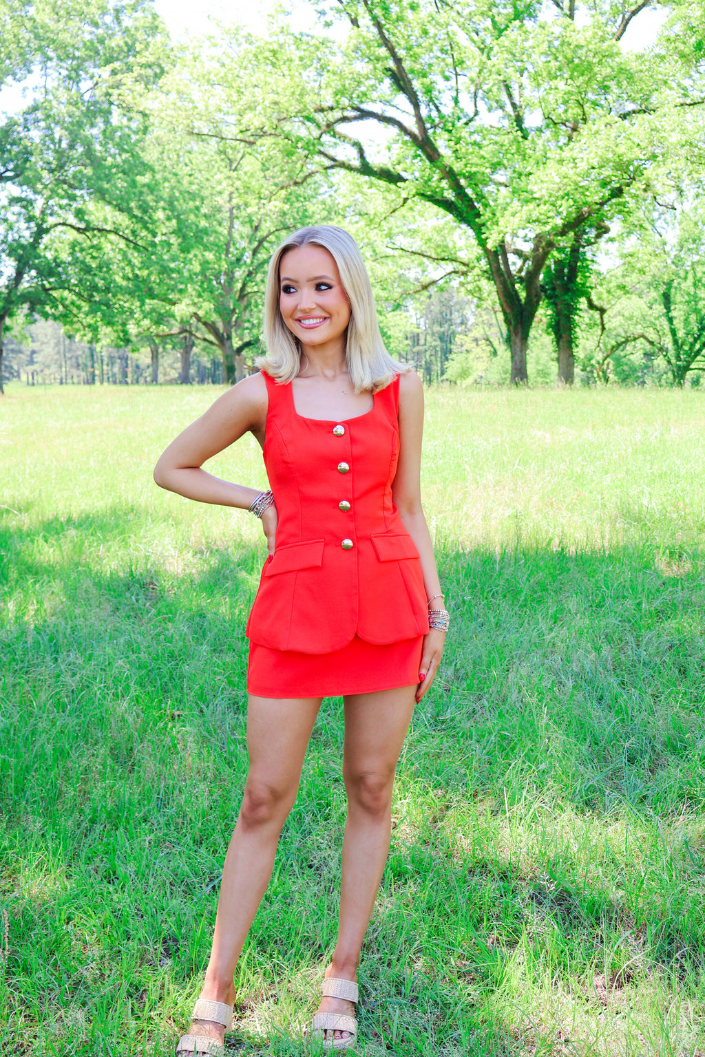 The Charm Romper Dress – Scarlet