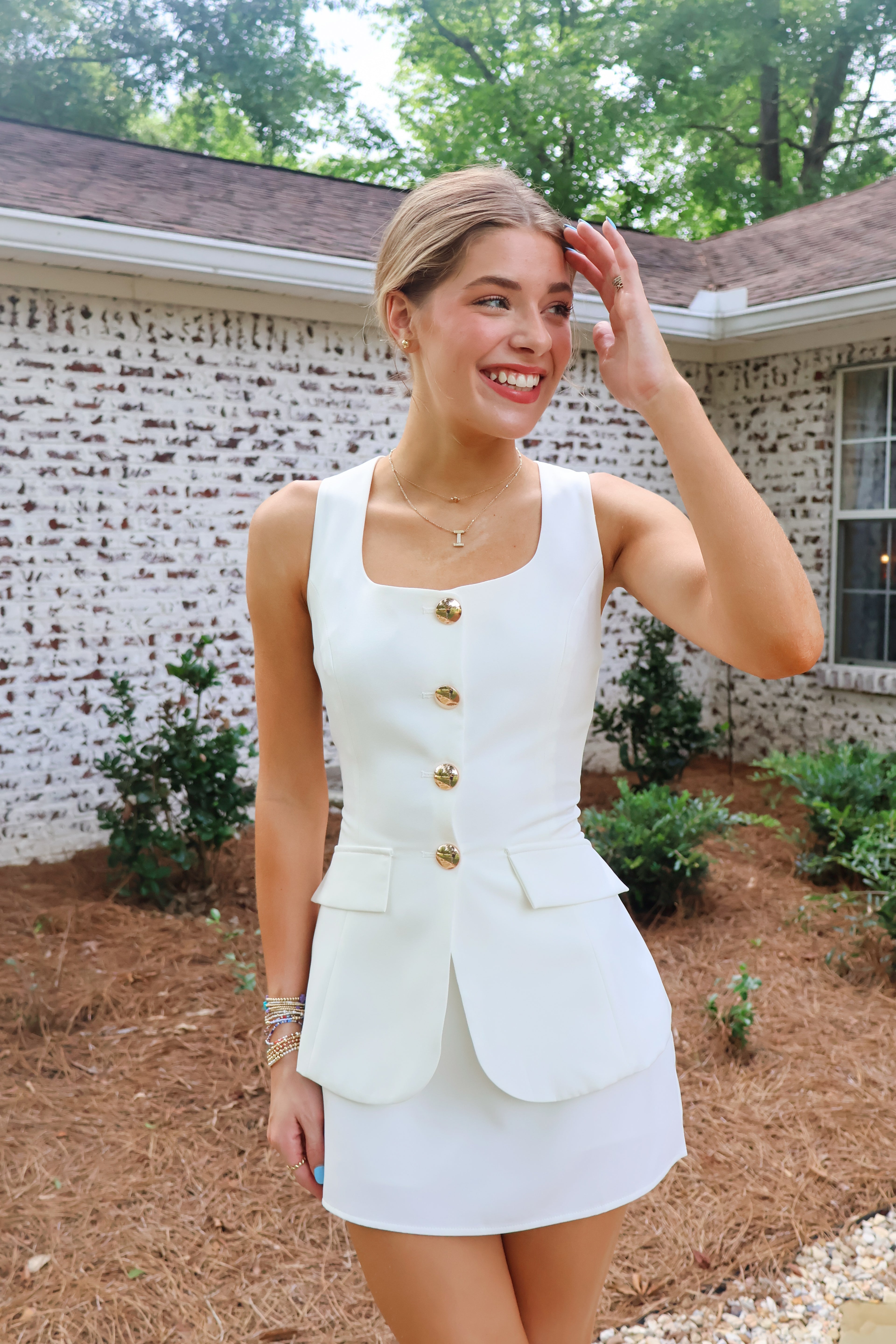 The Charm Romper Dress – White