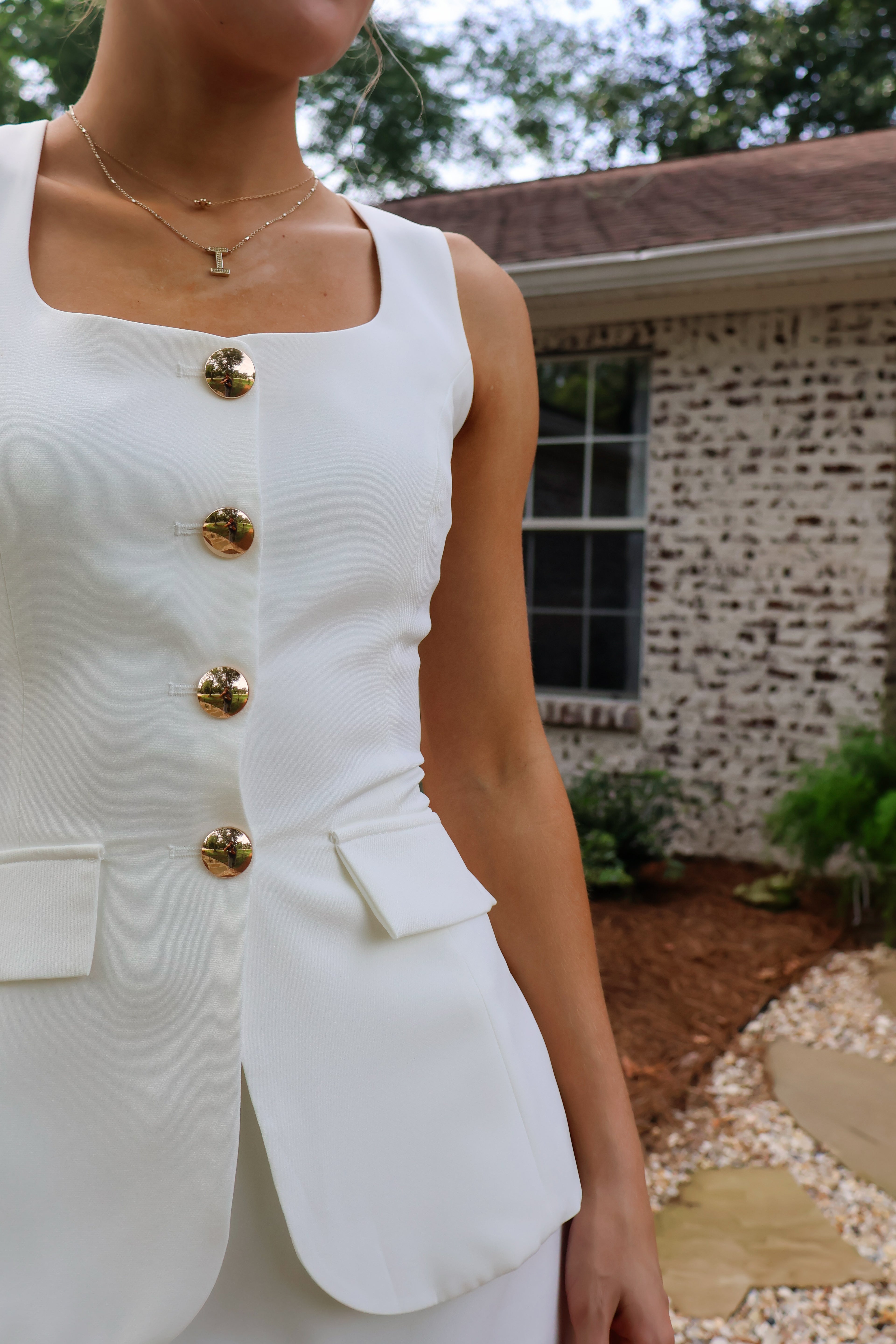 The Charm Romper Dress – White